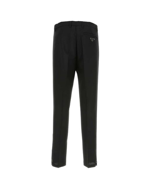 Prada Black Mohair Blend Pant Wool for men