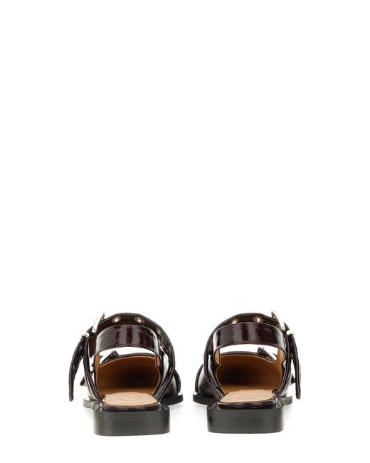 Ganni Brown Ballerinas