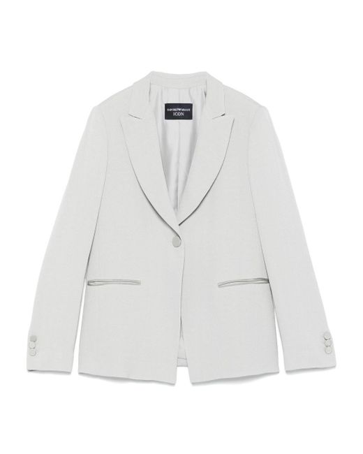 Emporio Armani White Single Breasted Blazerjacke