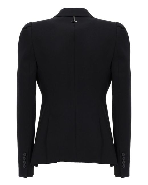 McQueen Black Tailored Single-Button Blazer