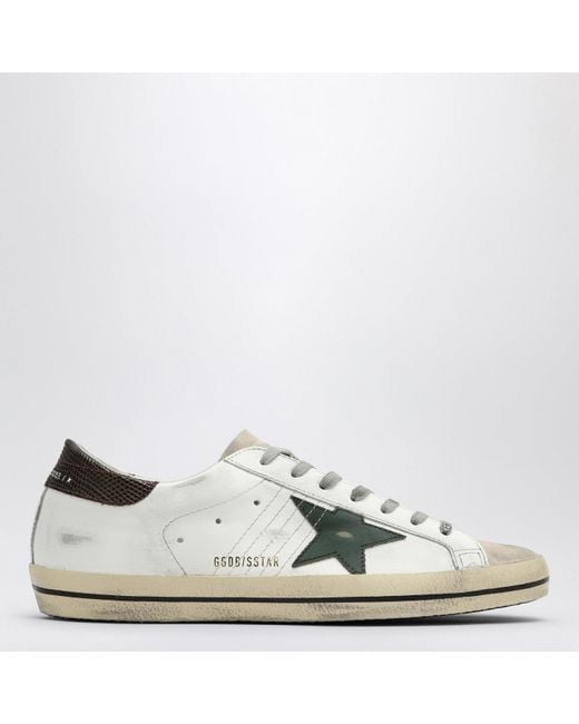 Golden Goose Deluxe Brand White Super Star Leather Sneakers for men