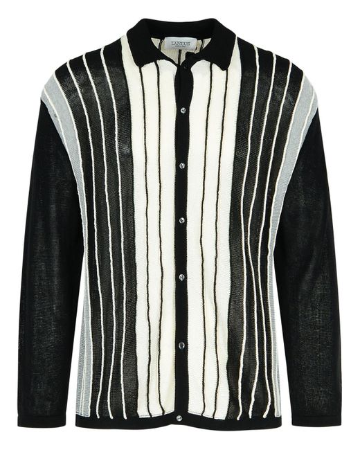 Laneus Black Viskose Mischpullover für Herren