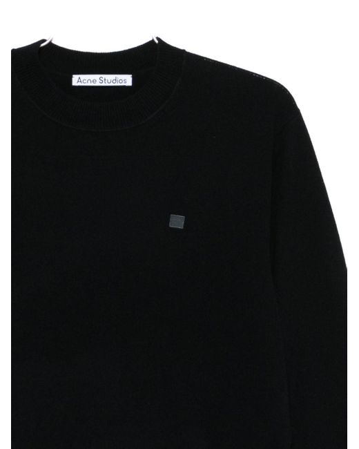 Acne Black Crewneck Sweater for men