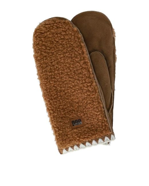 Ugg Brown Fluff Chestnut Mittens