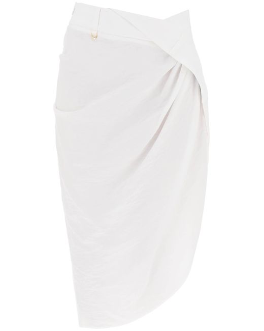 La Jupe Saadade falda asimétrica Jacquemus de color White