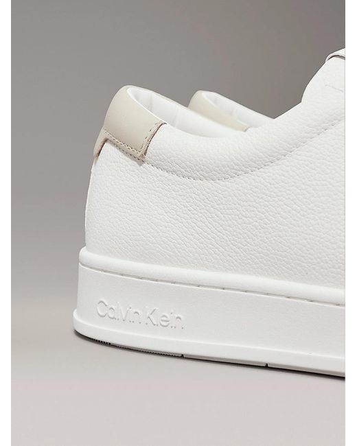 Zapatillas de cuero Calvin Klein de hombre de color White