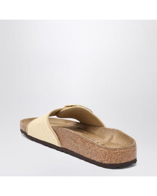 Birkenstock Natural Madrid Big Buckle Raffia Slipper
