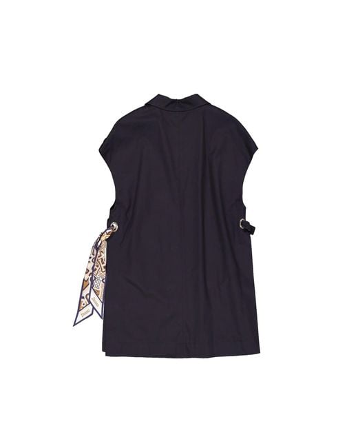 Herno Blue Sleeveless Long Coat