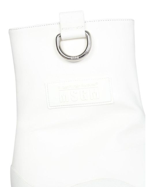 MSGM White Mid-Calf Rain Boots