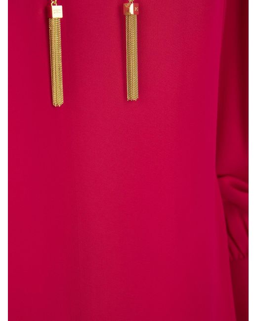 Elisabetta Franchi Georgette -shirt Met Stand -up Kraag in het Pink