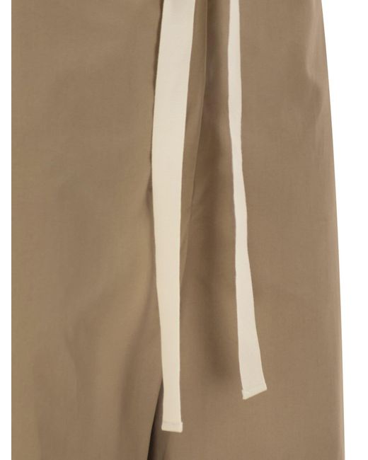 Max Mara Natural Smmargento Cotton Drawstring Trousers