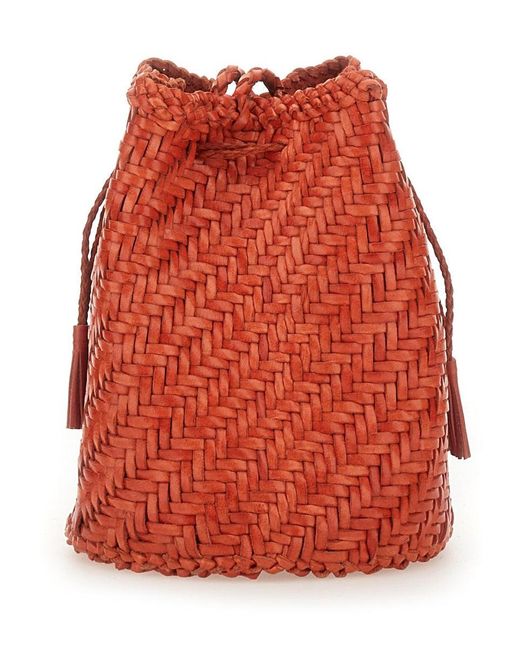 Dragon Diffusion Red "pompom Double Jump Tan" Bag