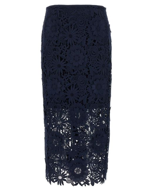 ROTATE BIRGER CHRISTENSEN Blue '3D Lace' Skirt