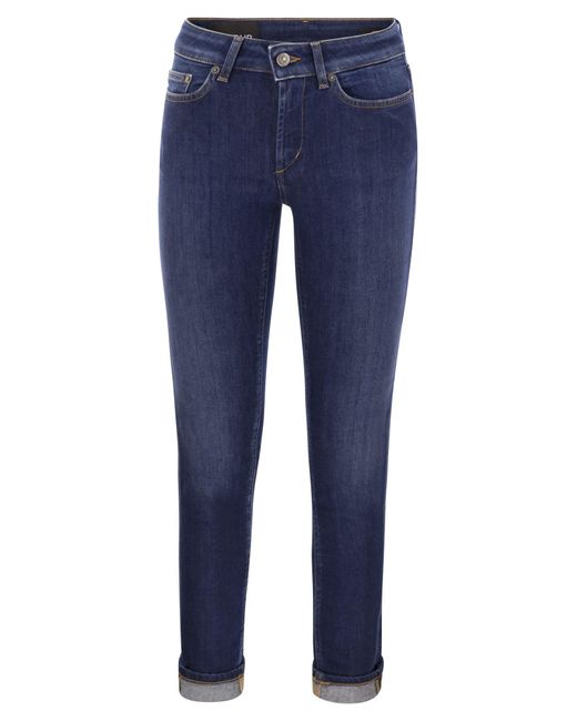Dondup Monroe Five Pocket Skinny Fit Jeans in het Blue