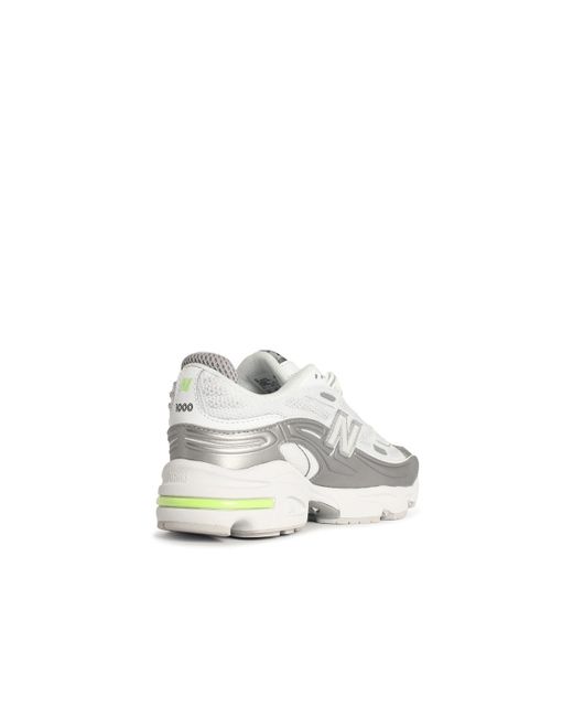 New Balance White Neue Balance '1000' weiße Stoffmischung Turnschuhe