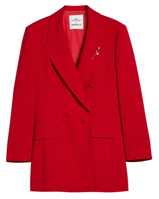 Marella Red Blazer in Cady Crêpe