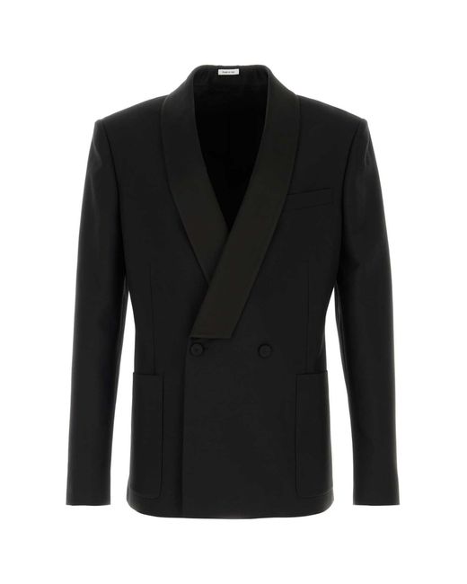 McQueen Black Wool Blend Blazer