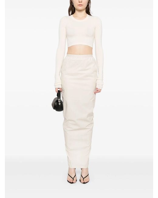 Rick Owens White Pillar Long Skirt