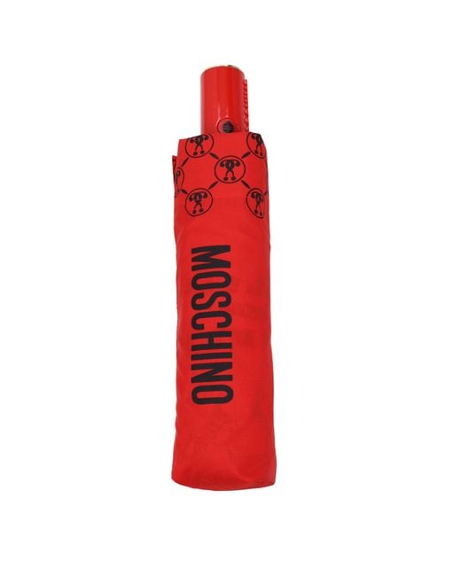 Ombrello Donna Poliestere Rosso di Moschino in Red
