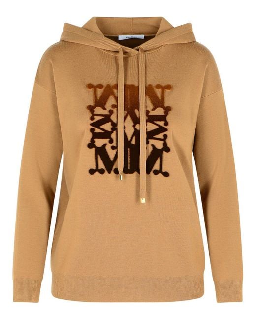 Max Mara Women's Natural Camel Virgin Wool Sweatshirt