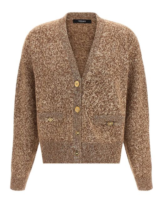 Versace Brown 'Medusa '95' Button Cardigan