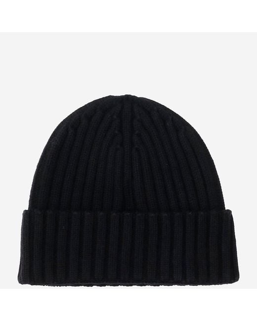 Mc2 Saint Barth Black Wool Blend Beanie With Logo for men