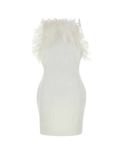 The Attico White Stretch Cady Mini Dress