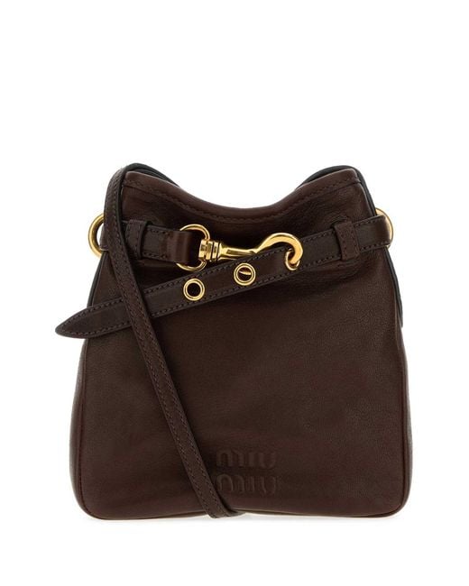 Miu Miu Brown Chocolate Nappa Leather Crossbody Bag