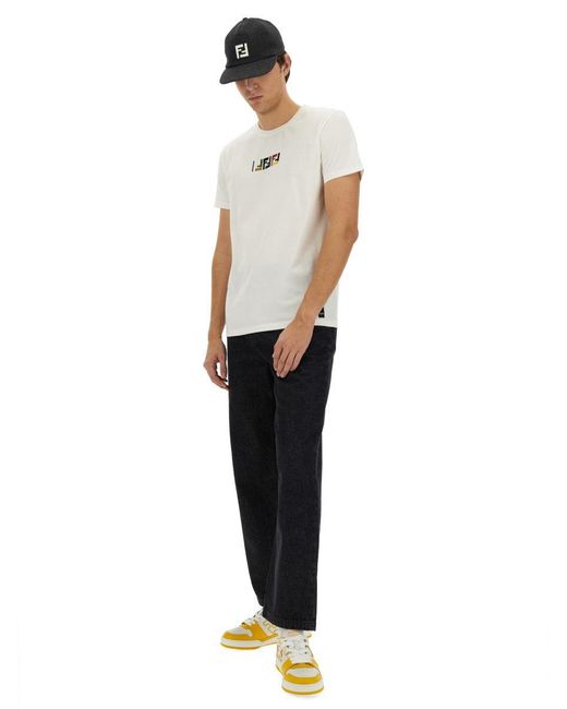Fendi Black Regular Fit Long Jeans for men