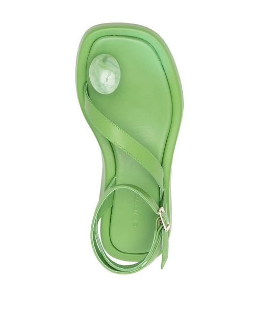 Gia Borghini Green Flat Thong Sandal Shoes