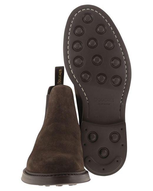 Doucal 's Bota de ante Chelsea Doucal's de hombre de color Brown