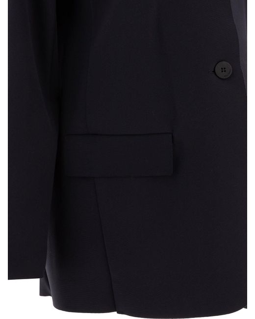 Max Mara Blue Single-Breasted Jersey Blazer