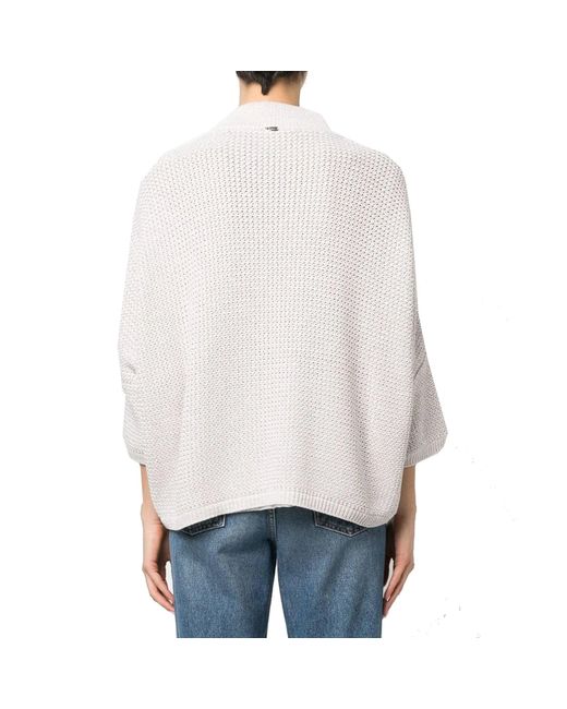 Herno Oversized Gebreid Vest in het Natural