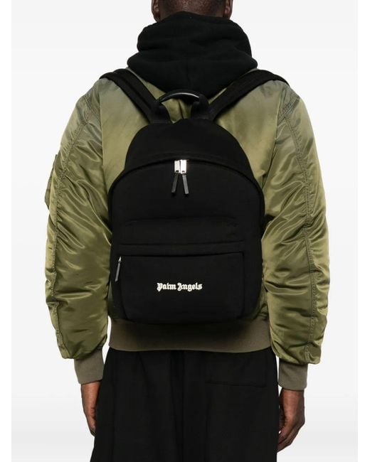 Palm Angels Black Classic Logo Backpack Off