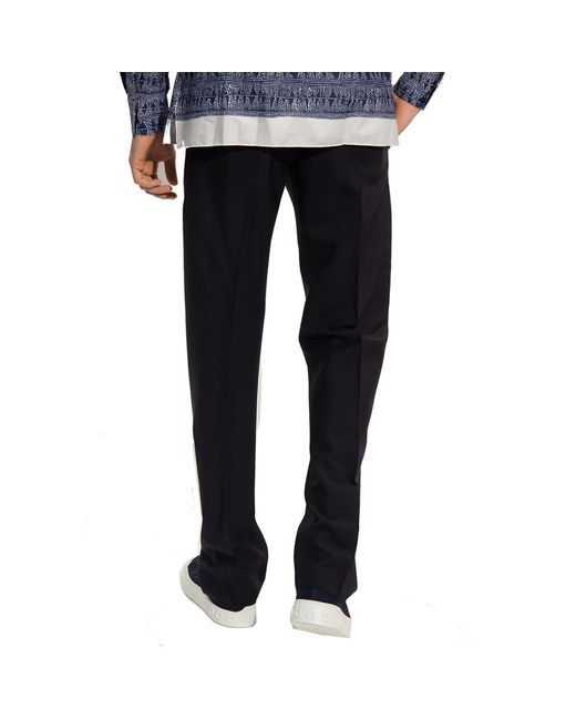 Ferragamo Black Cotton And Silk Pants for men