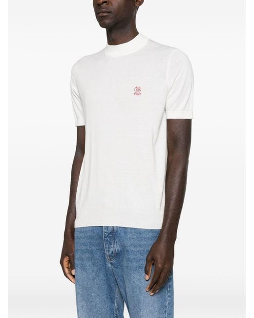 Brunello Cucinelli White Cotton T-Shirt for men
