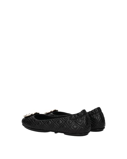 Tory Burch Black Leather Ballet Flats