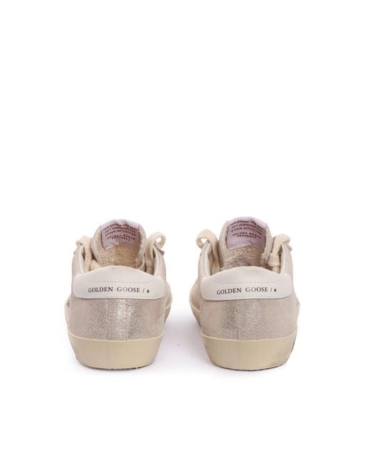 Golden Goose Deluxe Brand White Super Star Laminated Suede Upper Leather And Heel Sneakers Kid