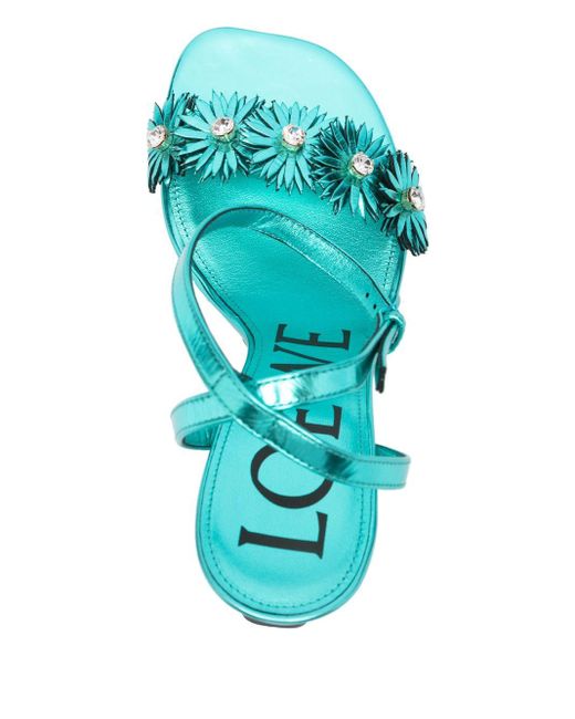 Loewe Blue Petal Flower Sandals