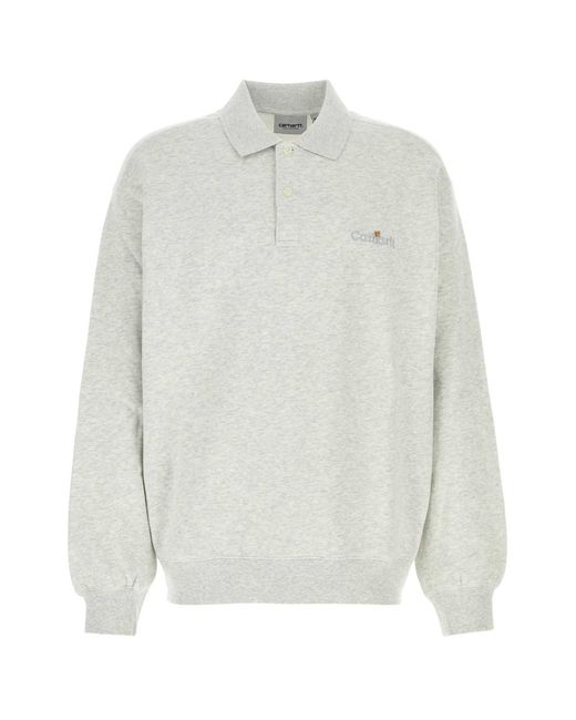 Carhartt White Wip Label Polo Sweatshirt Cotton Sweat