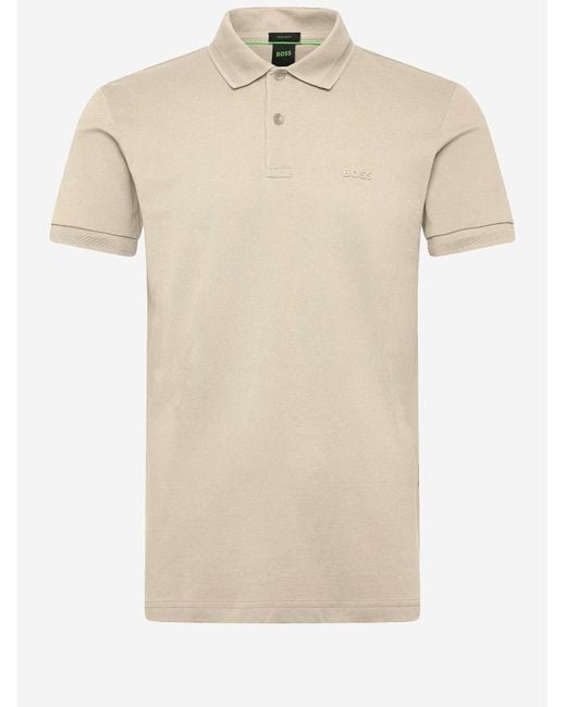 Boss Natural Cotton Polo Shirt With Logo for men