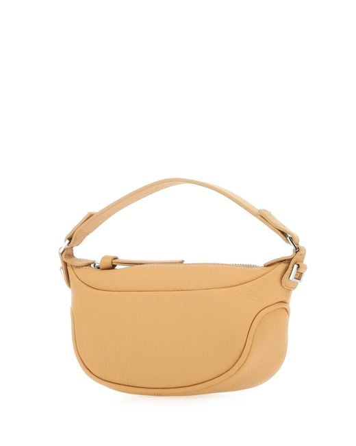 By Far Natural Mini Sand Leather Ami Handbag