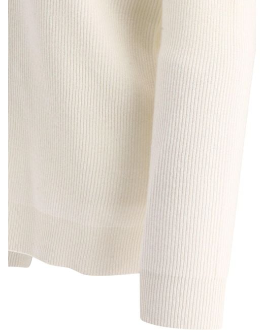 Cashmere Séter de costilla inglesa con Monili Brunello Cucinelli de color White