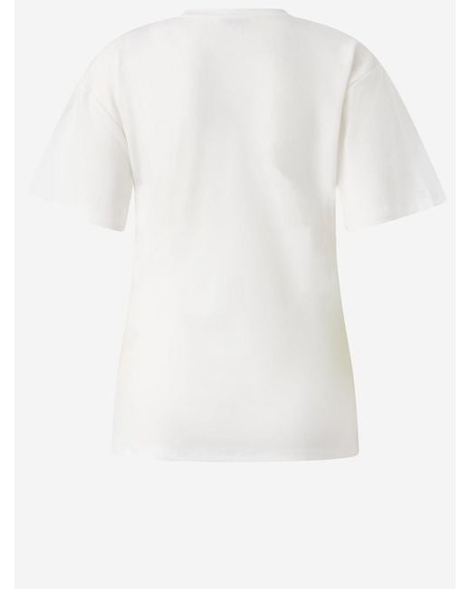 Pinko White Draped T-Shirt With Detail