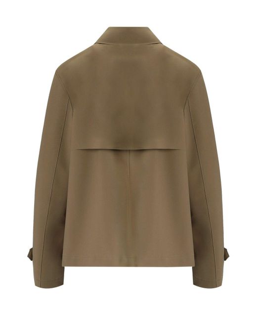 Harris Wharf London Green Tobacco Scuba Cropped Trench