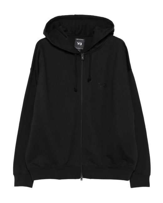 Y-3 Black Brushed Terry Hoodie With Drawstring Hood