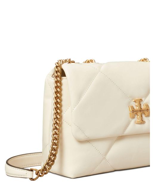 Tory Burch Natural Kira Diamond Small Leather Shoulder Bag