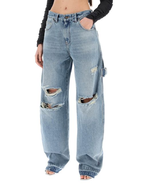 DARKPARK Audrey Cargo Jeans Met Rips in het Blue