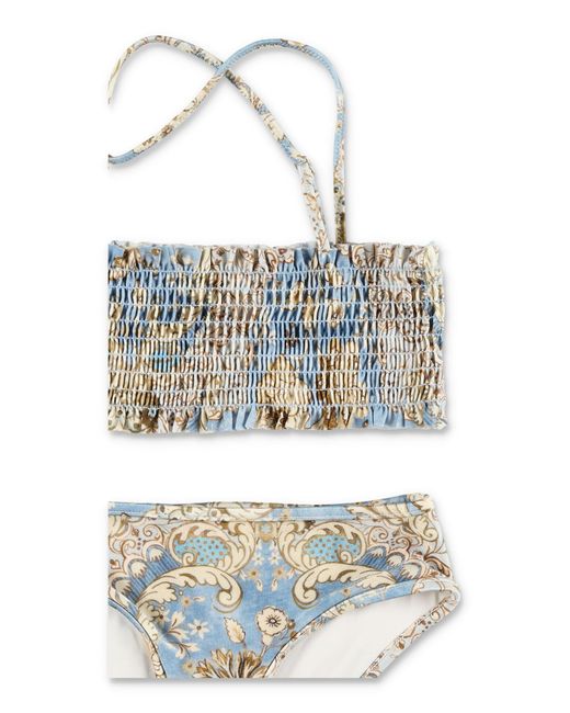 Zimmermann Multicolor Mini Shirred Bikini Set For Girls