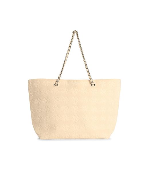 Tory Burch Natural 'Shopping Ella' Elfenbein Stofftasche